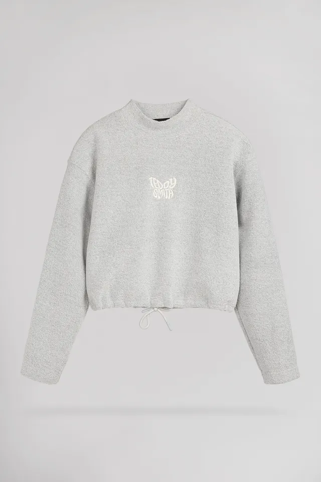 Teddy Smith S-Ody JR sweat court gris chiné fille
