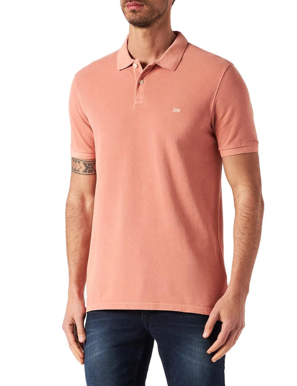 Lee polo teinture vêtement homme rouille taille S