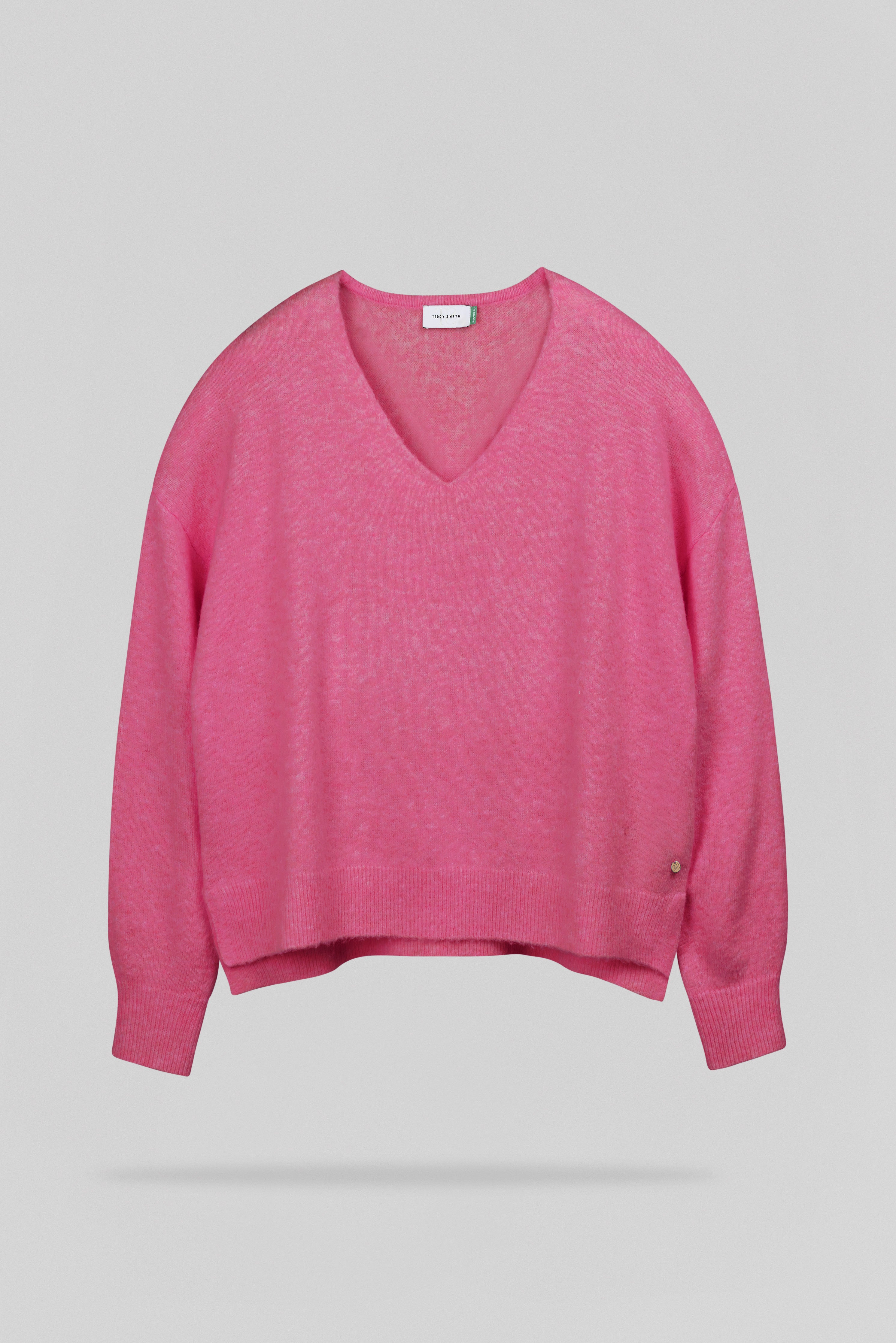 Teddy Smith P-Billie pull femme fushia chiné col V