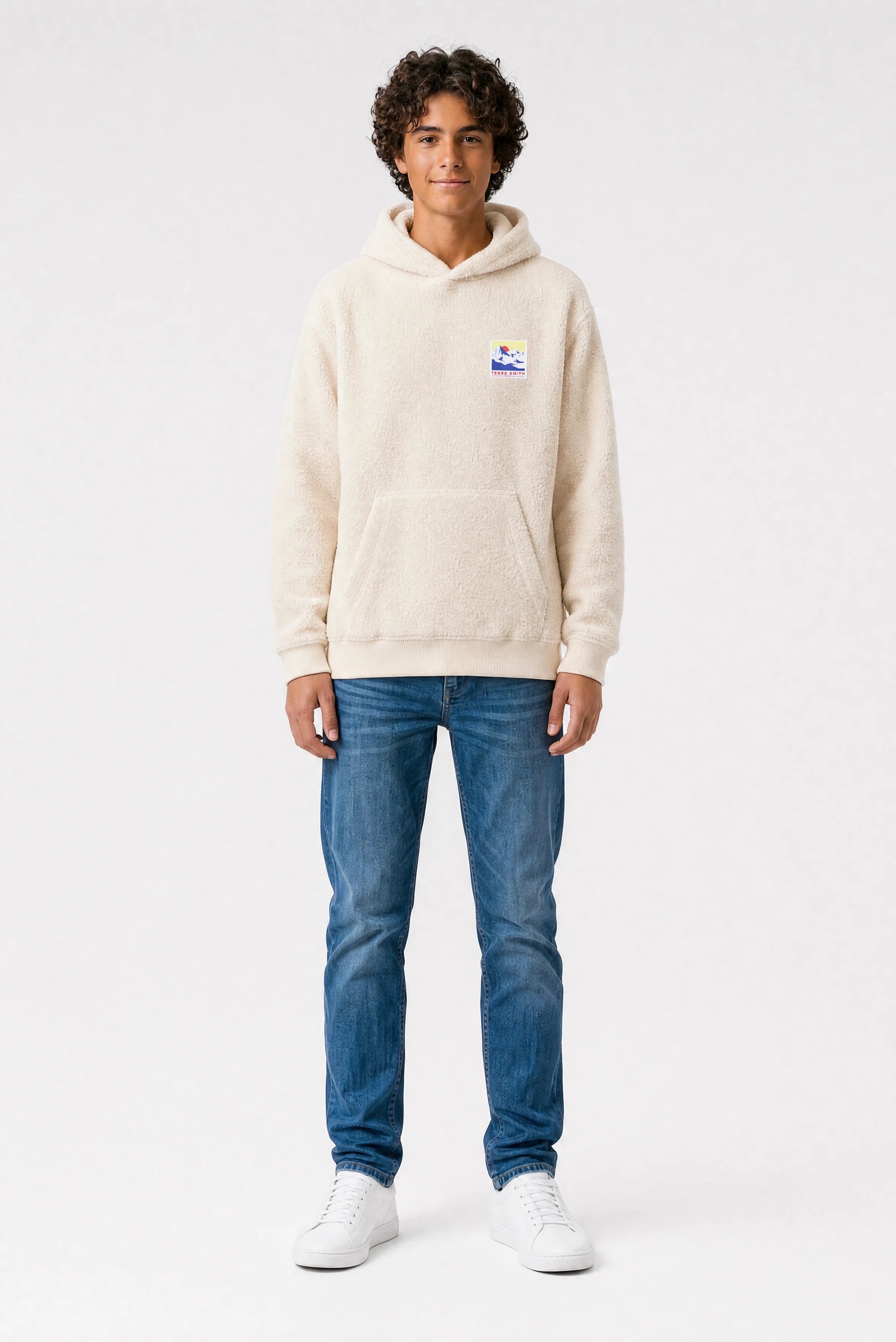 Teddy Smith S-Oft Hoody JR sweat sherpa garçon cream