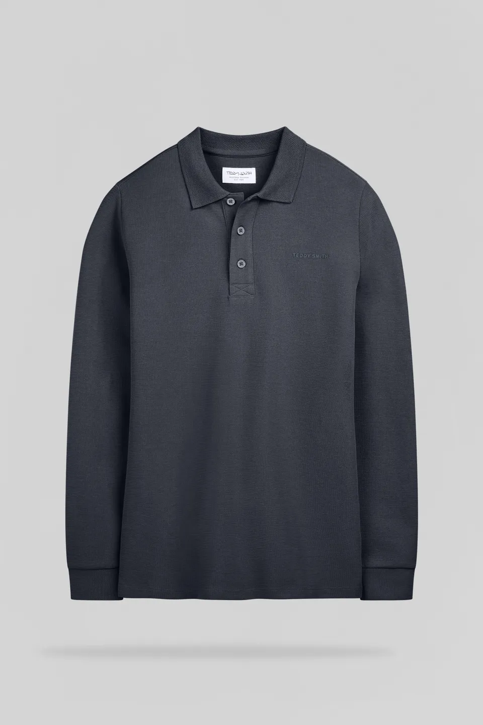 Teddy Smith P-Joel ML polo manches longues gris météore coton