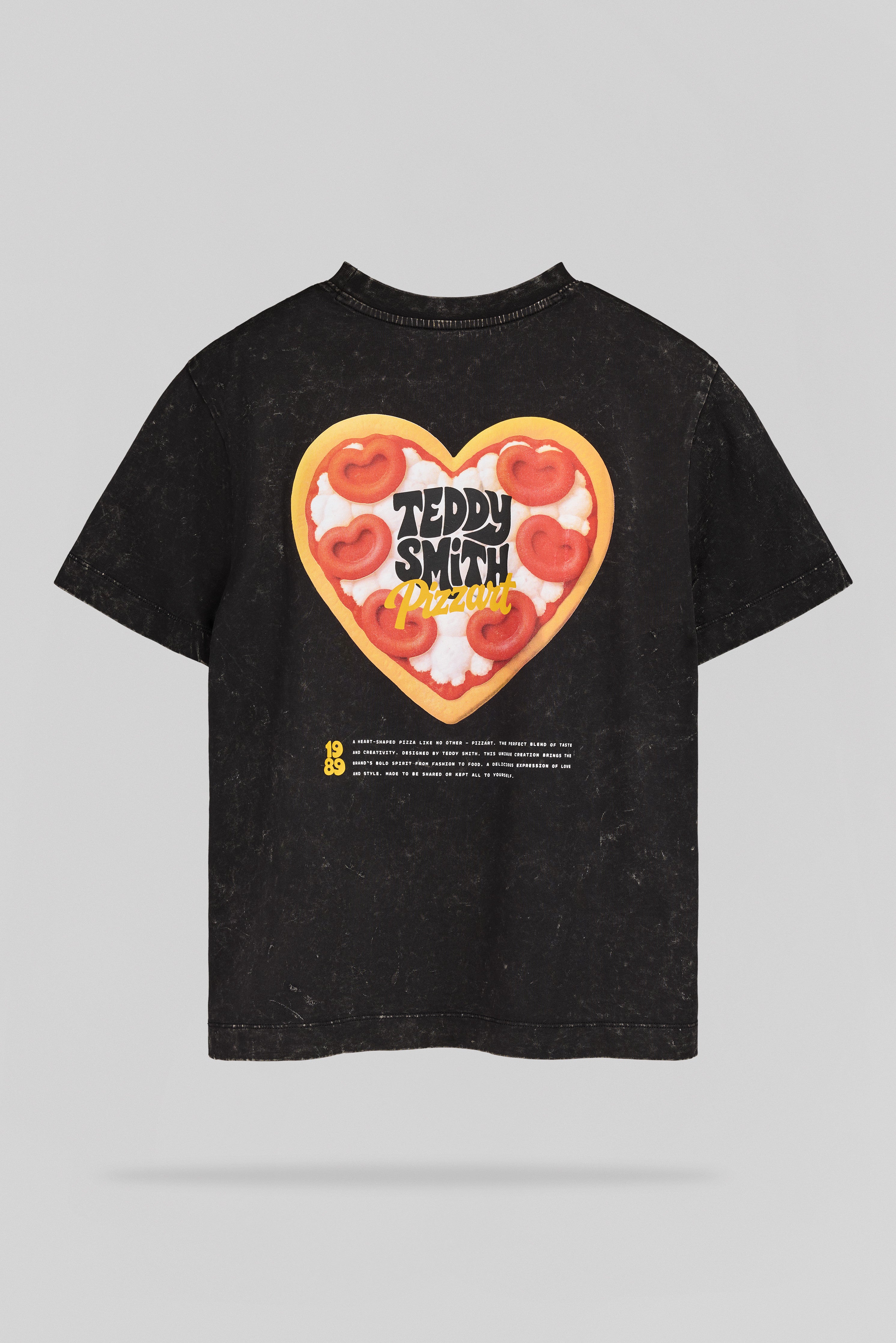 Teddy Smith T-Pizza MC JR t-shirt noir coton