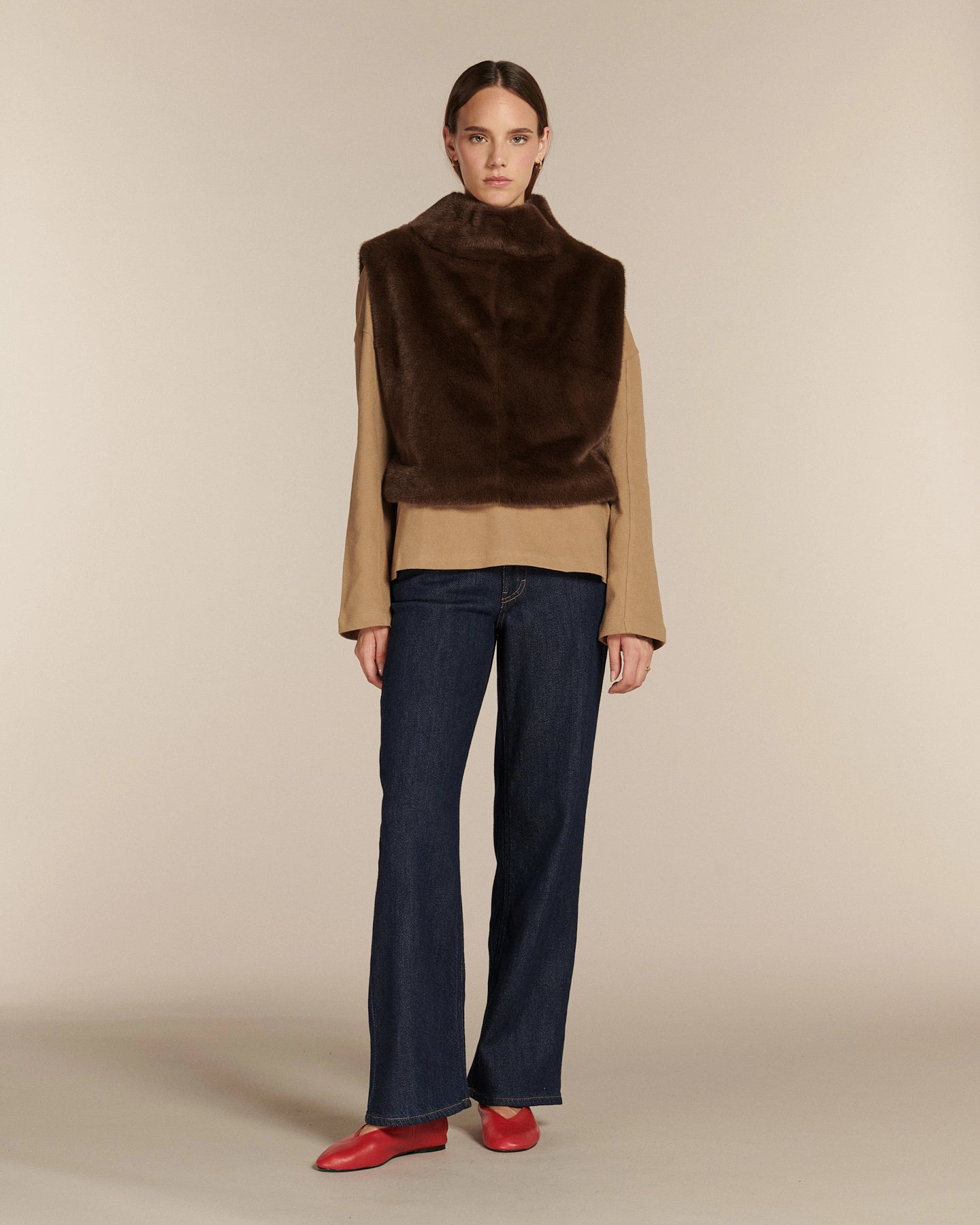 Labdip Beaumont Mink Paddington plastron fausse fourrure