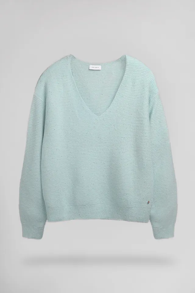 Teddy Smith P-Rachel pull femme stone mint col V