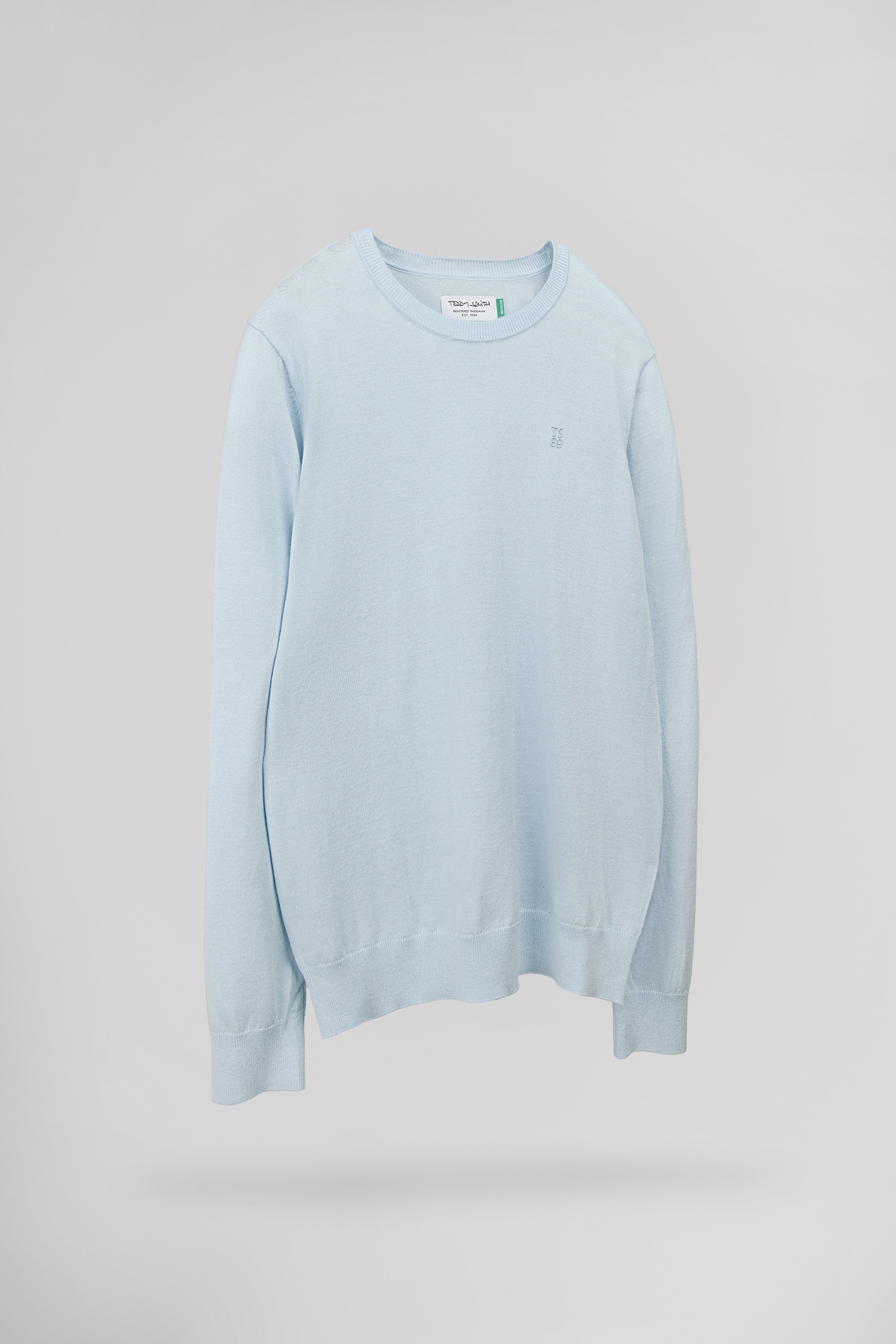 Teddy Smith P-Martino pull col rond bleu pastel homme