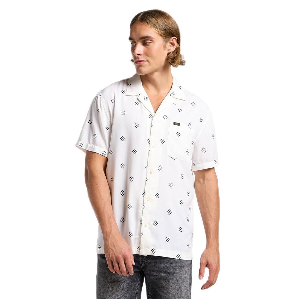 Lee Resort Shirt chemise homme écru viscose décontractée