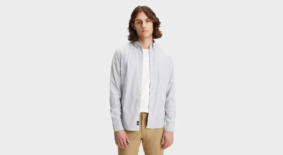 Dockers Oxford 2 Button Collar chemise homme slim gris