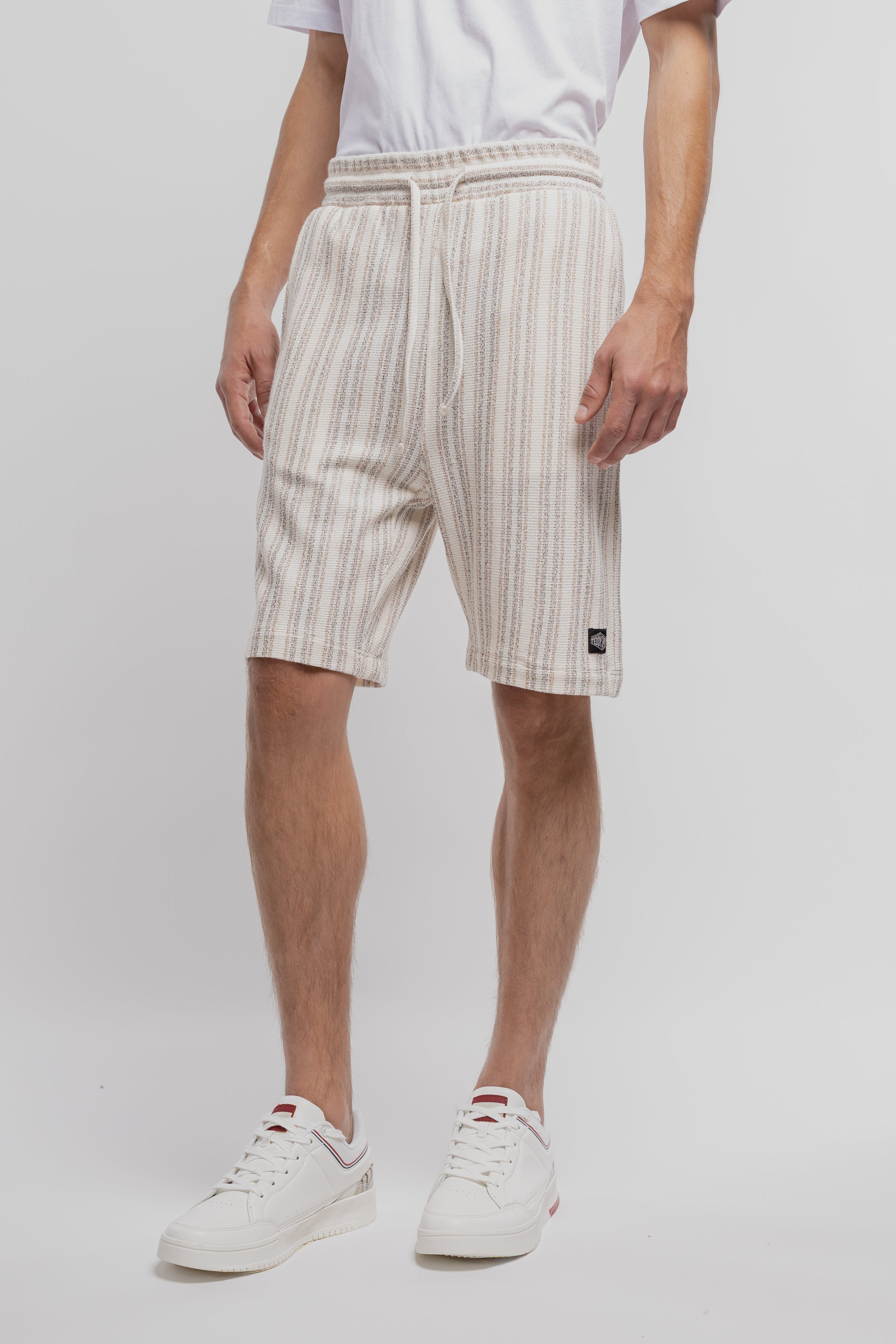Teddy Smith S-Akuma SH short rayures middle white