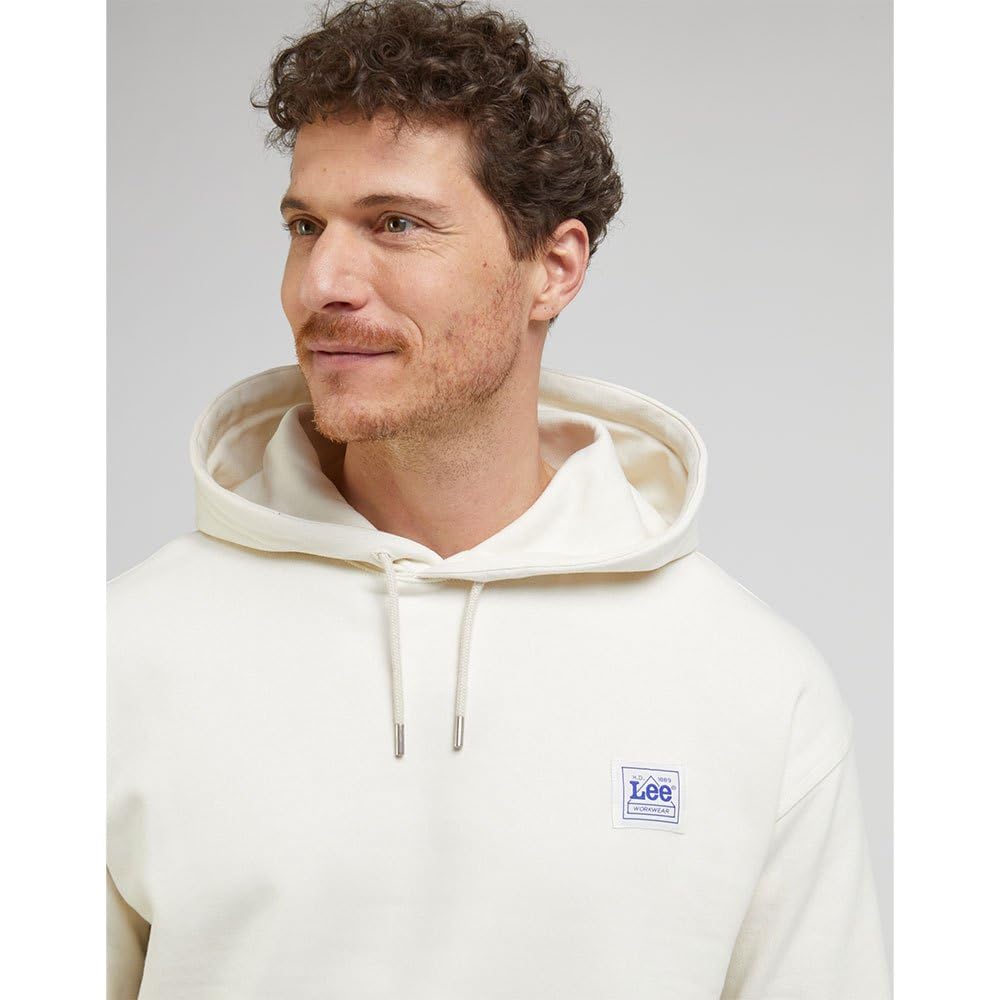 Lee Ww Sweat à Capuche Homme Écru XS Molleton