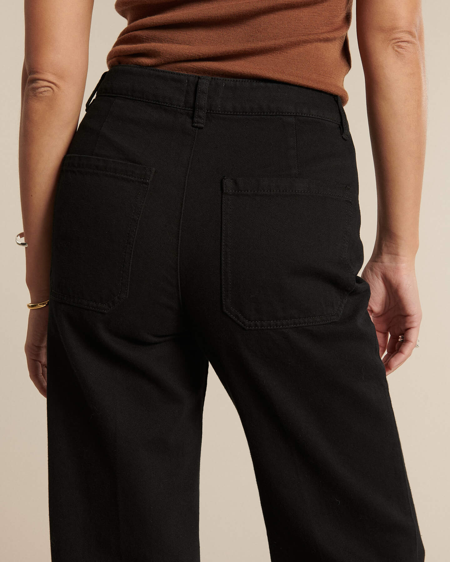 Labdip Swann Black jean large taille haute noir