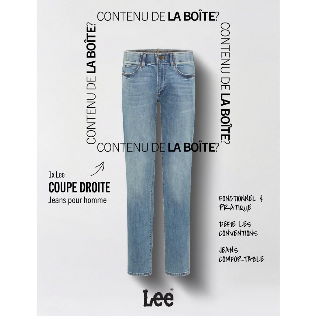 Lee Extreme Motion jean regular homme Rinse droit stretch
