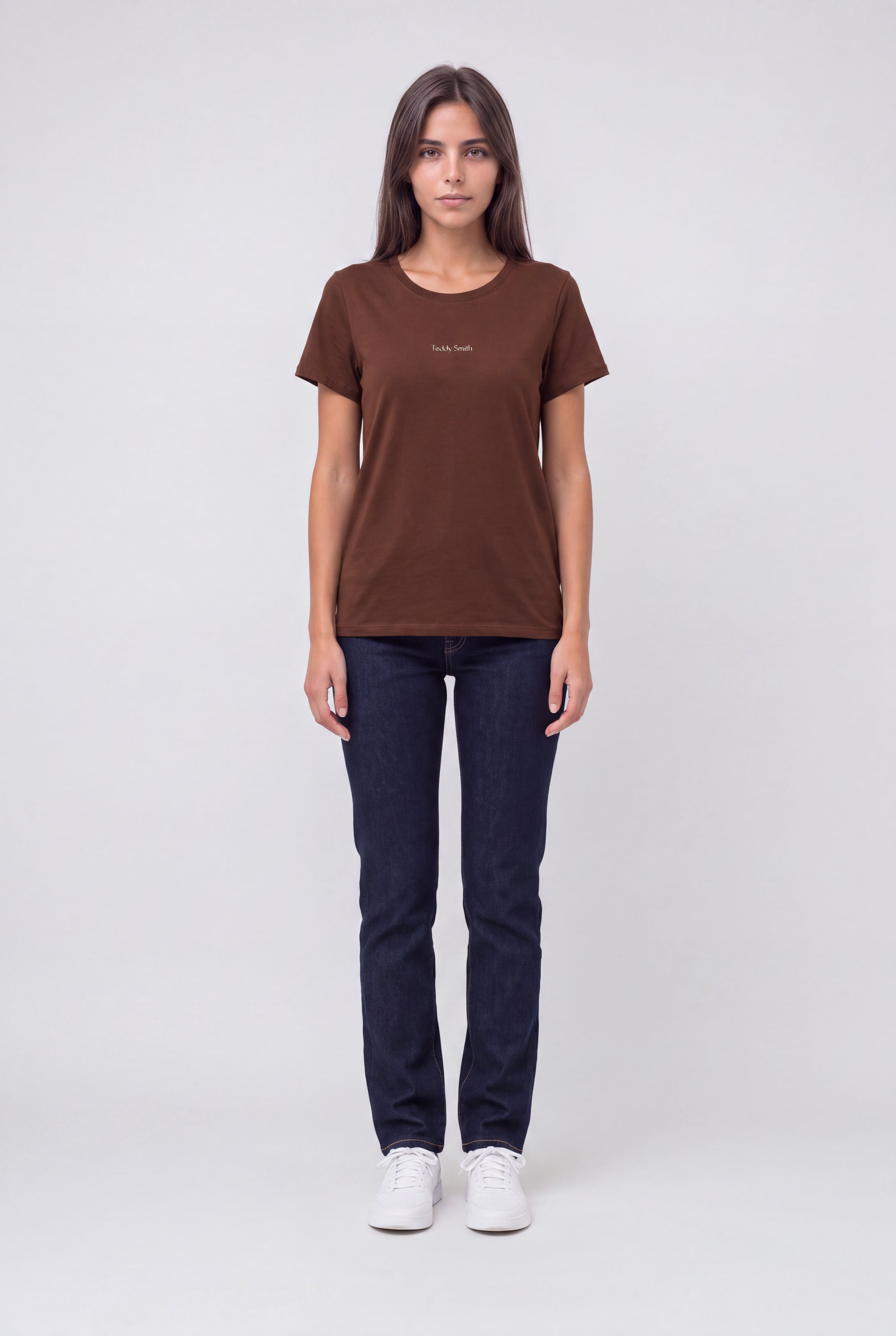 Teddy Smith T-Ribelle MC t-shirt femme chocolat coton