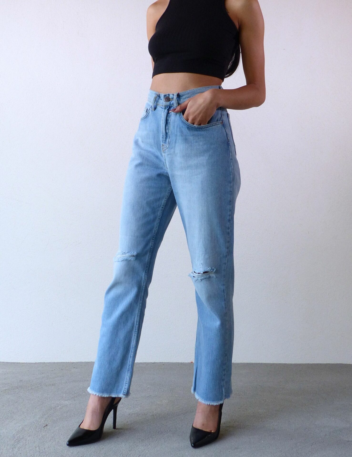 AA Spontané Bohochic Flare jean flare LightBlue taille haute