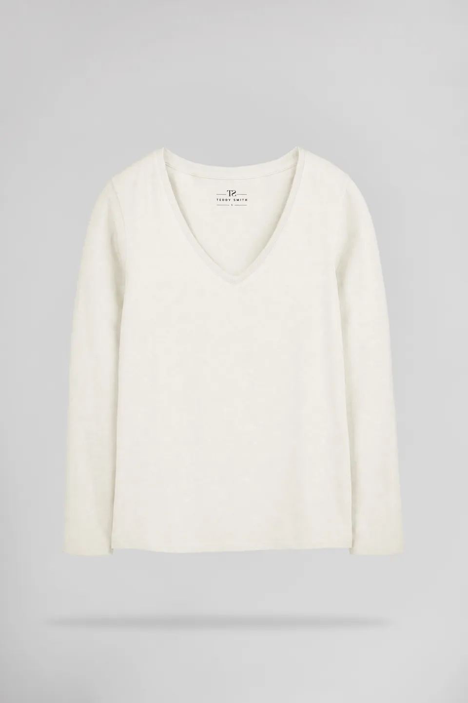 Teddy Smith T-Miana t-shirt blanc col V manches longues