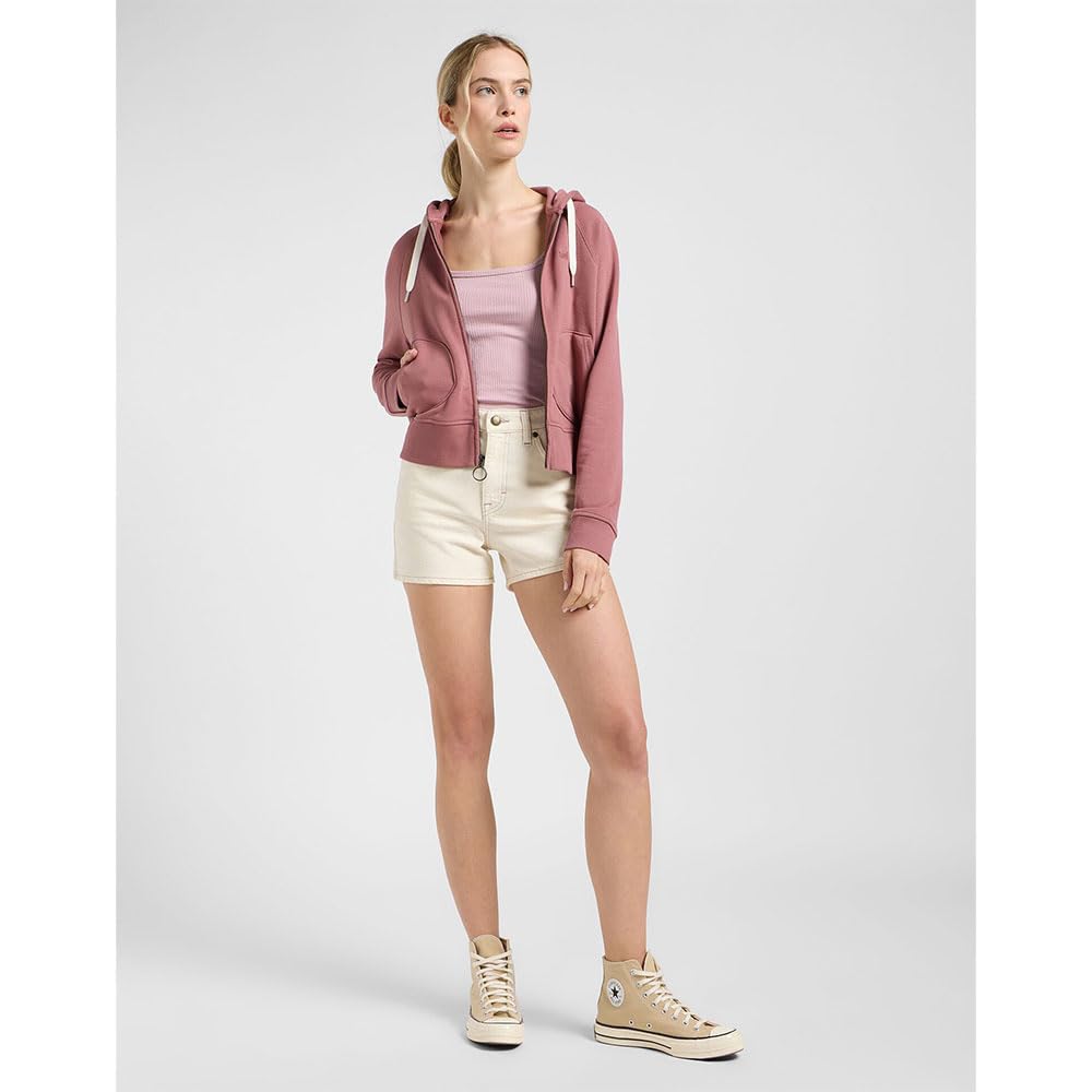 Lee Zip Through Hoodie sweat femme écru zippé capuche