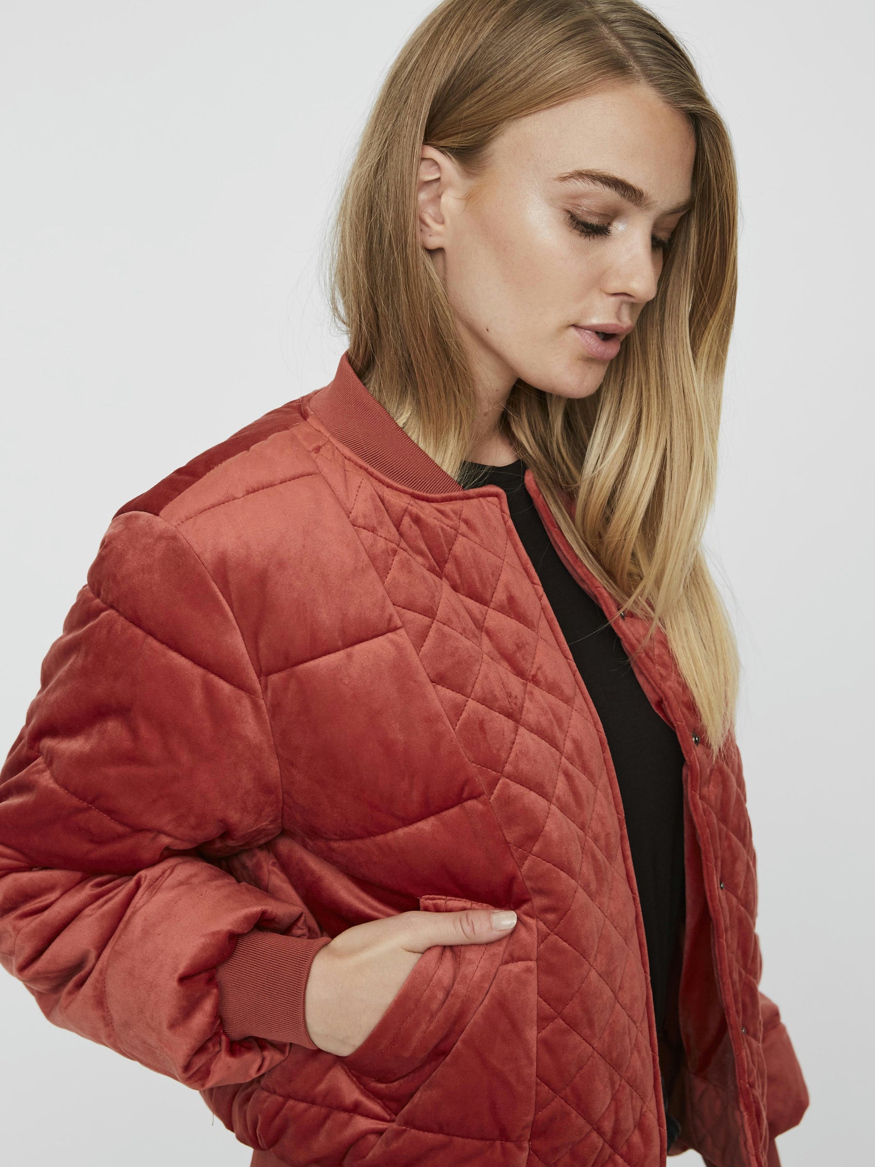 Noisy May blouson bomber matelassé velours zippé