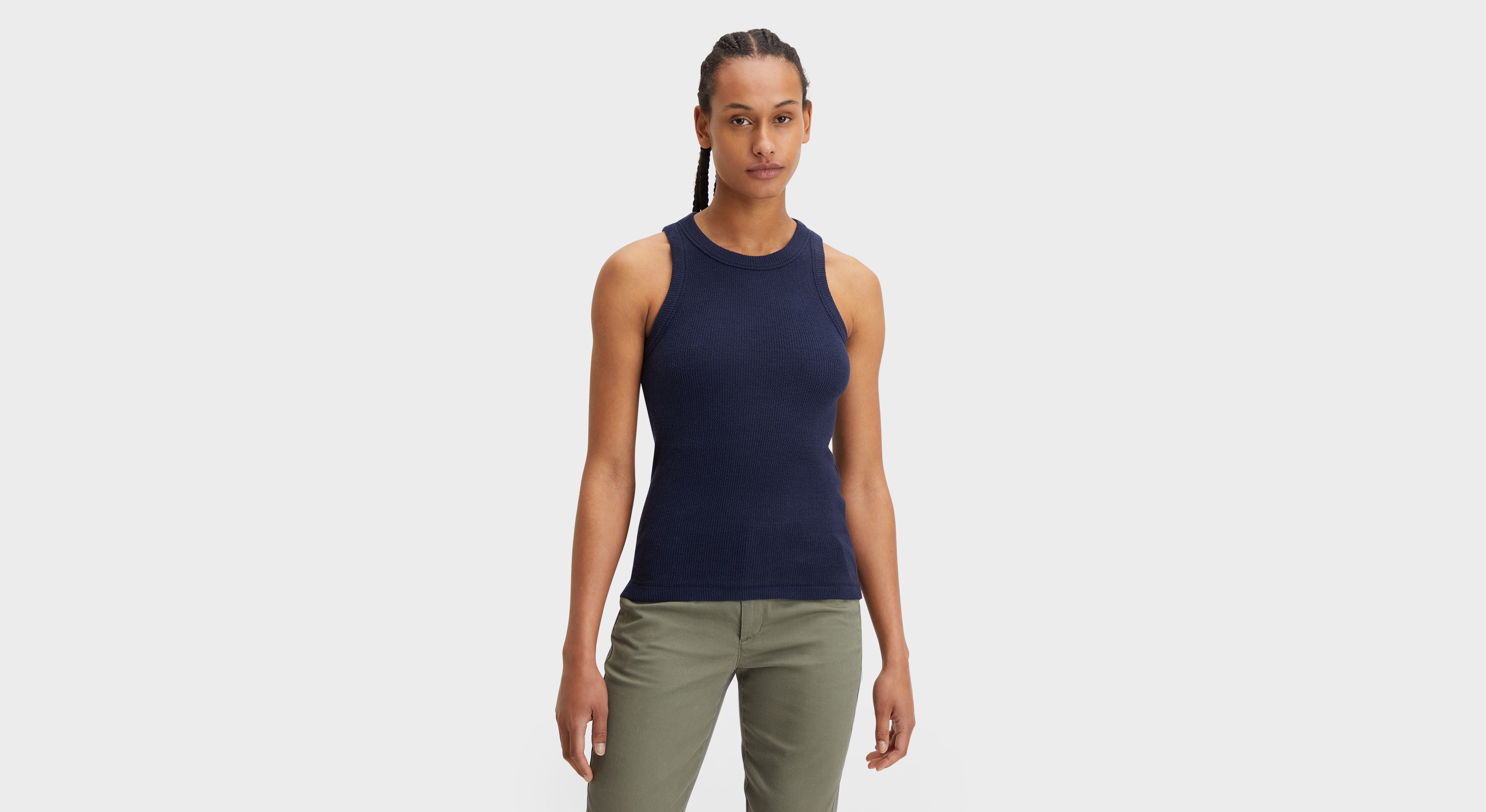 Dockers Rib Tank Lofi Knit débardeur bleu coupe slim