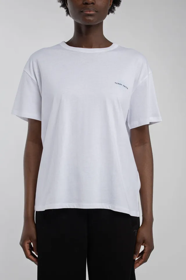 Teddy Smith T-Leyane MC t-shirt blanc oversize femme