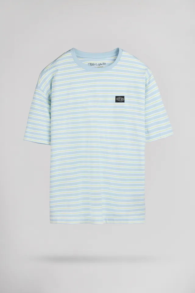 Teddy Smith T-Stry MC JR Pastel Blue t-shirt garçon rayures