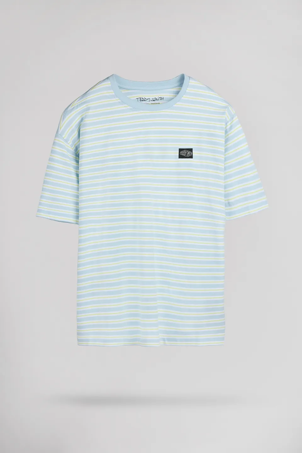 Teddy Smith T-Stry MC JR Pastel Blue t-shirt garçon rayures