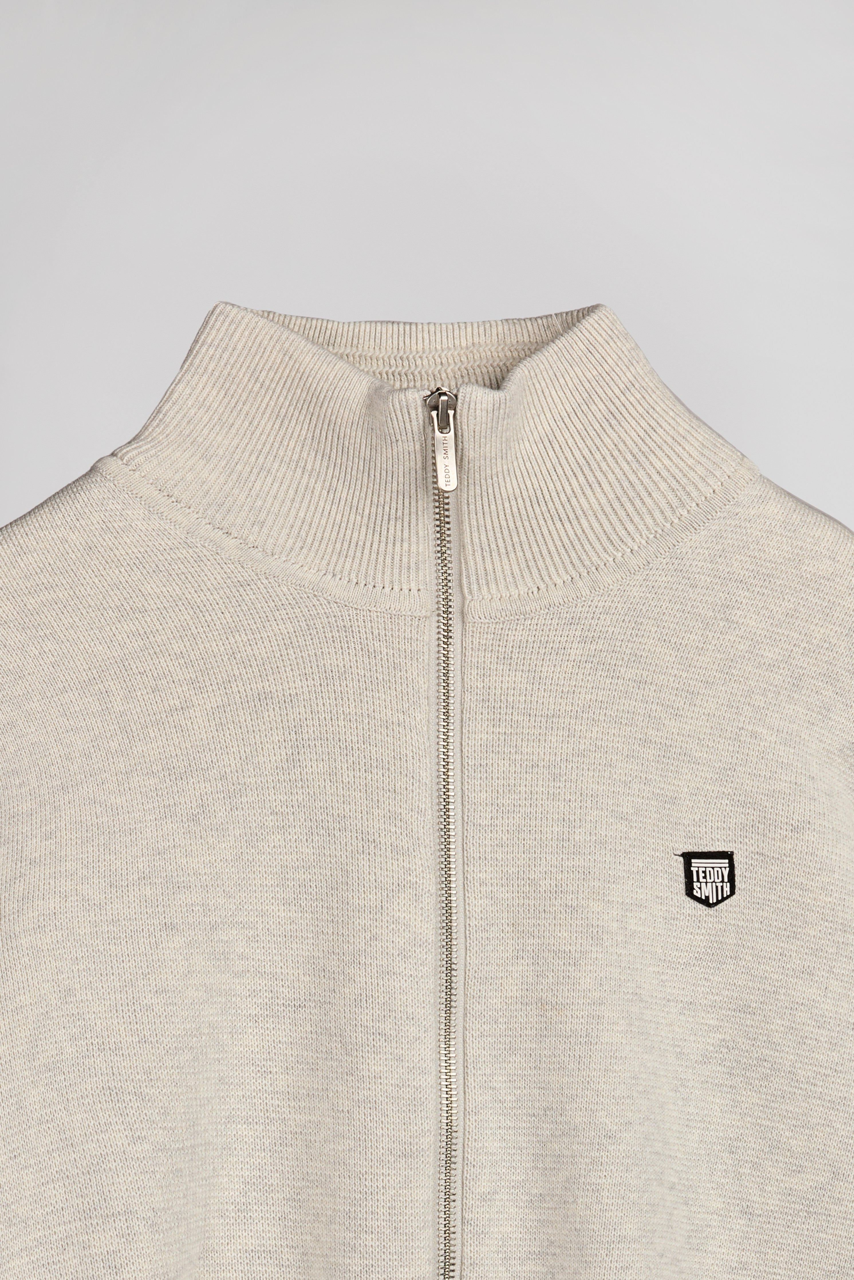 Teddy Smith G-Ettore gilet zippé blanc chiné maille