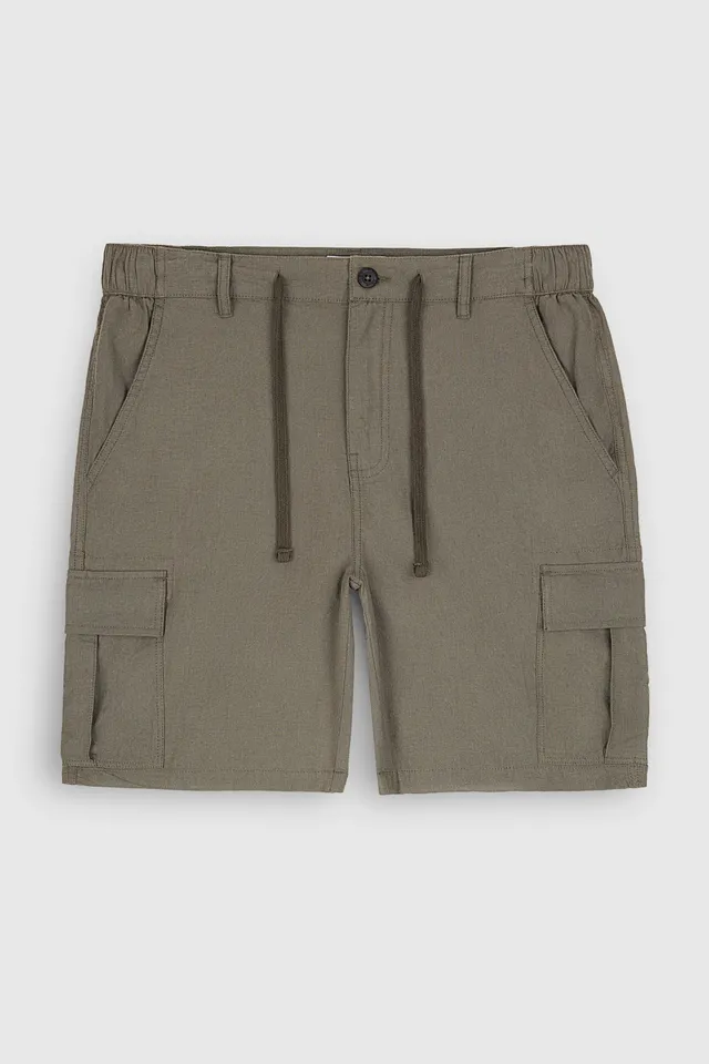 Teddy Smith S-Linen Cargo S short kaki lin