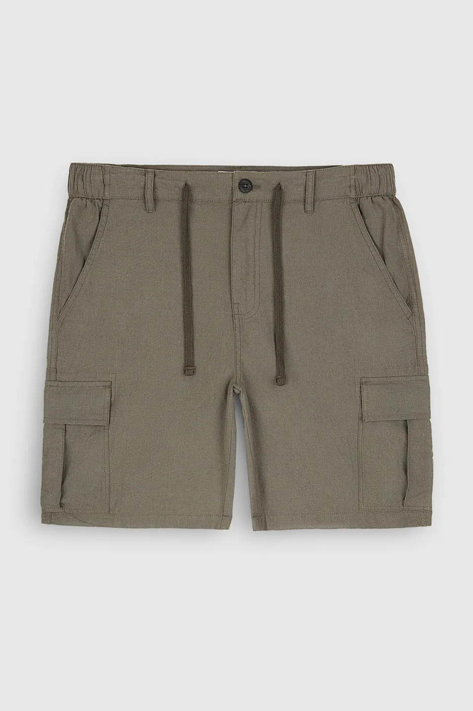 Teddy Smith S-Linen Cargo S short kaki lin