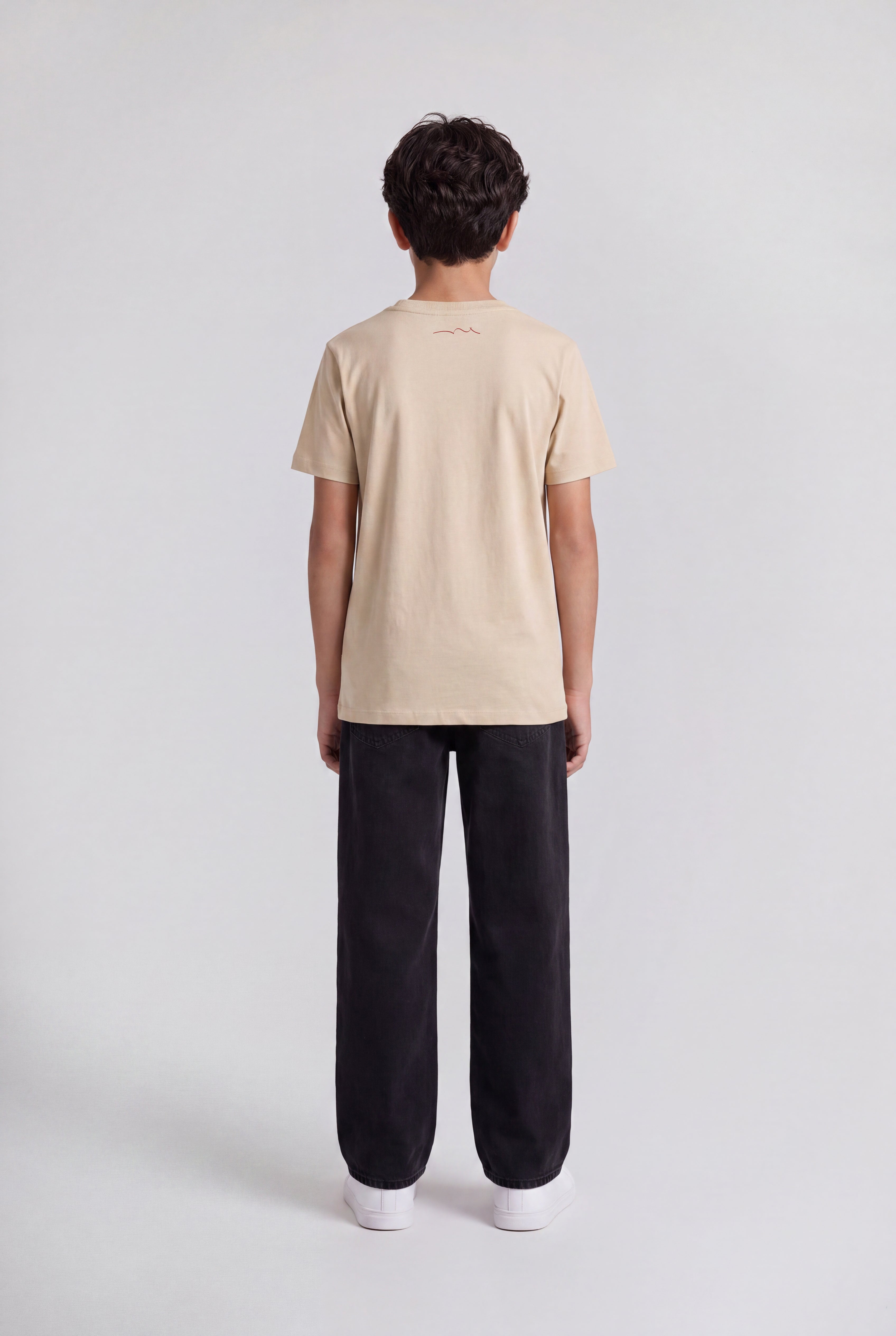 Teddy Smith T-Evan MC JR t-shirt garçon Beige Clair coton