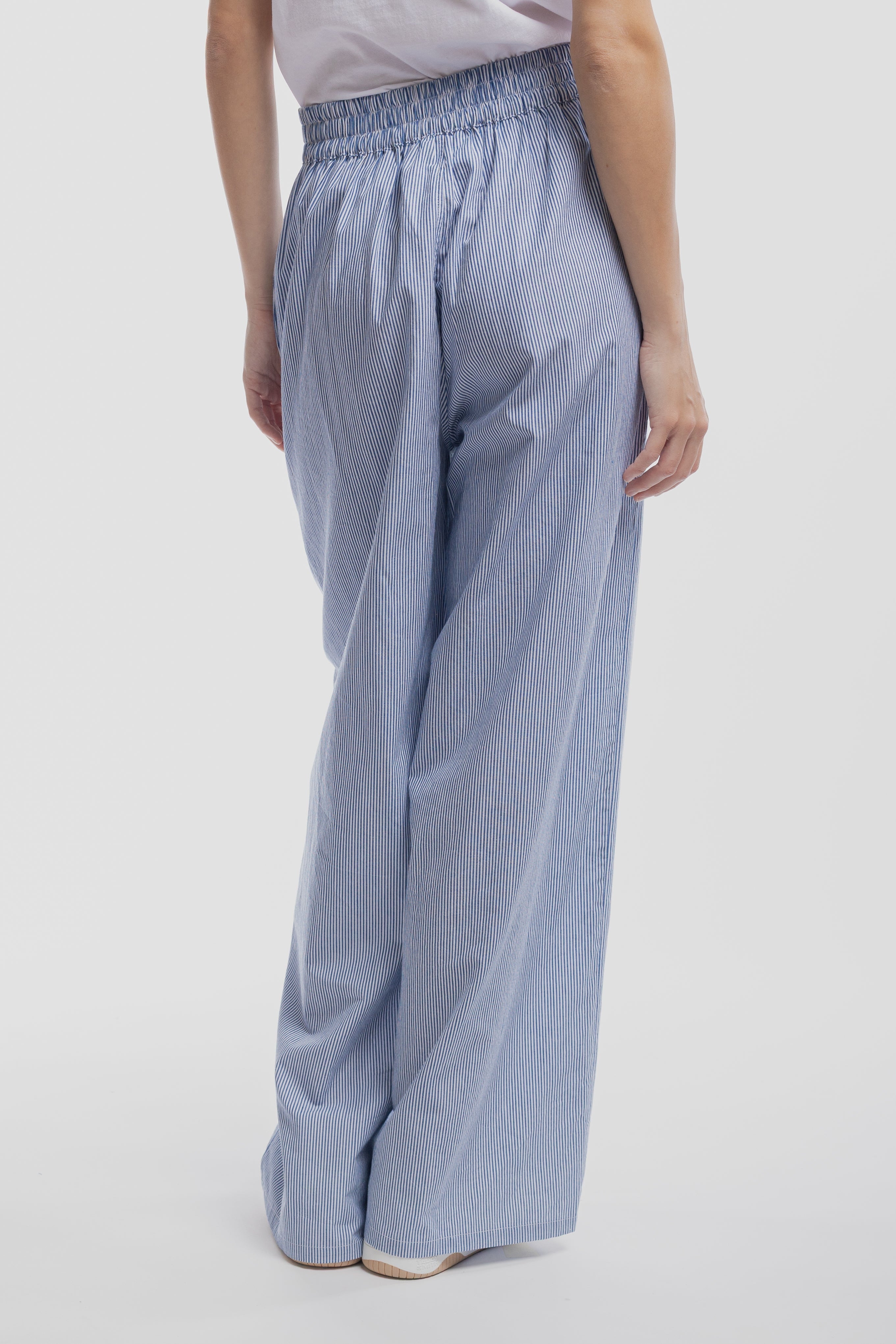 Teddy Smith P-Rebelle pantalon large bleu nuageux rayures coton