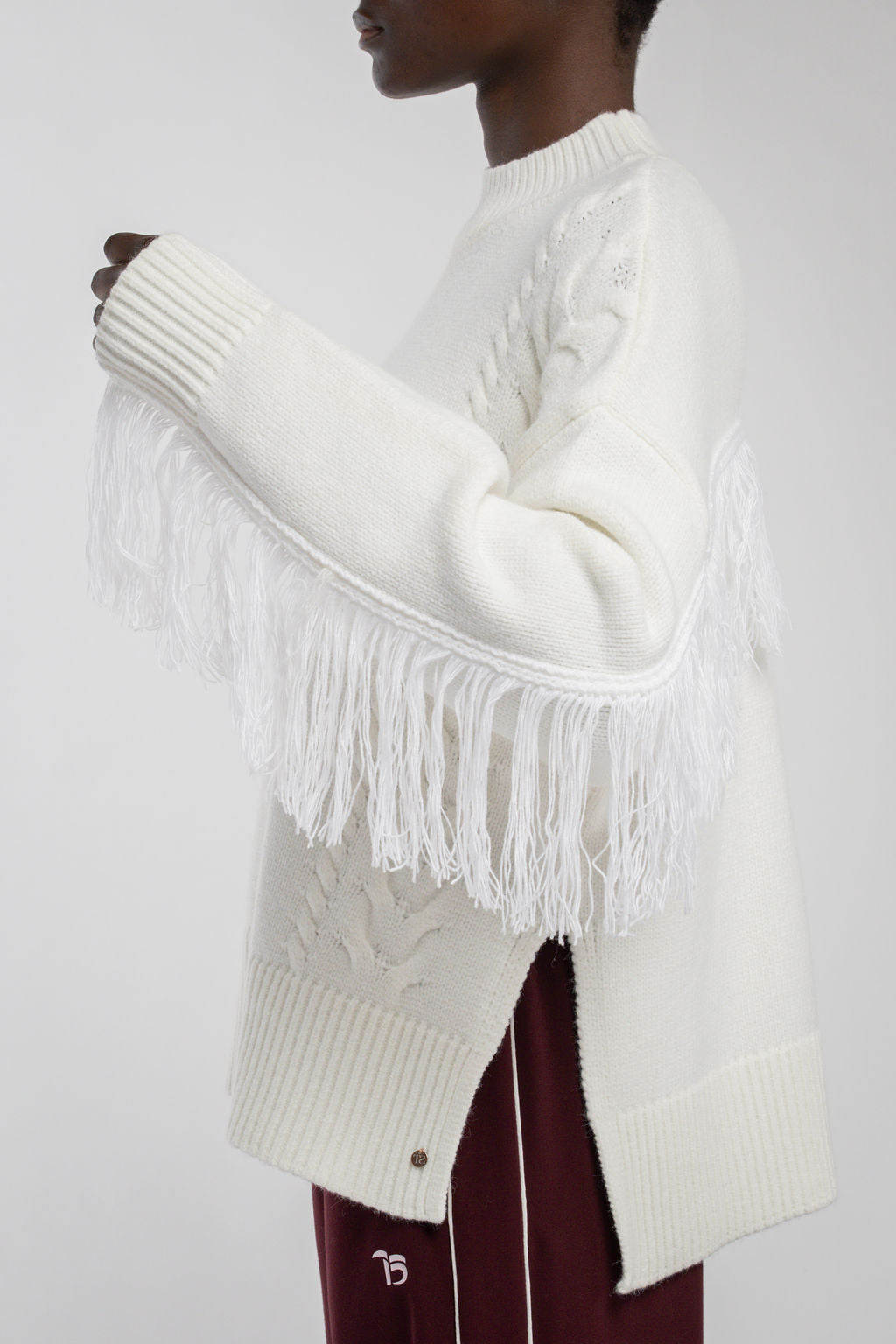 Teddy Smith P-Jennah pull blanc femme torsades