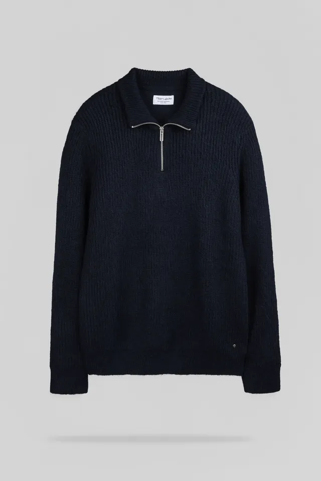 Teddy Smith P-Clayton pull dark navy camionneur zippé