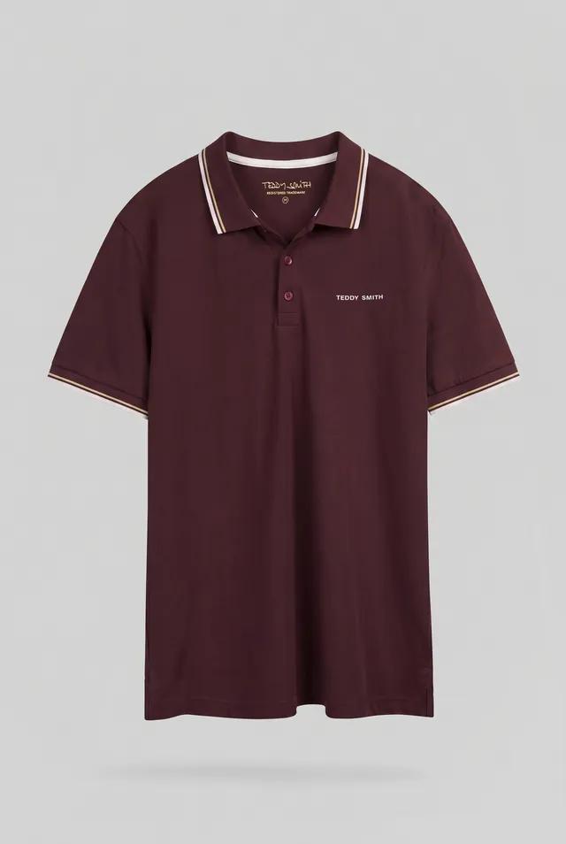Teddy Smith Pasian 2 MC polo bordeaux foncé coton