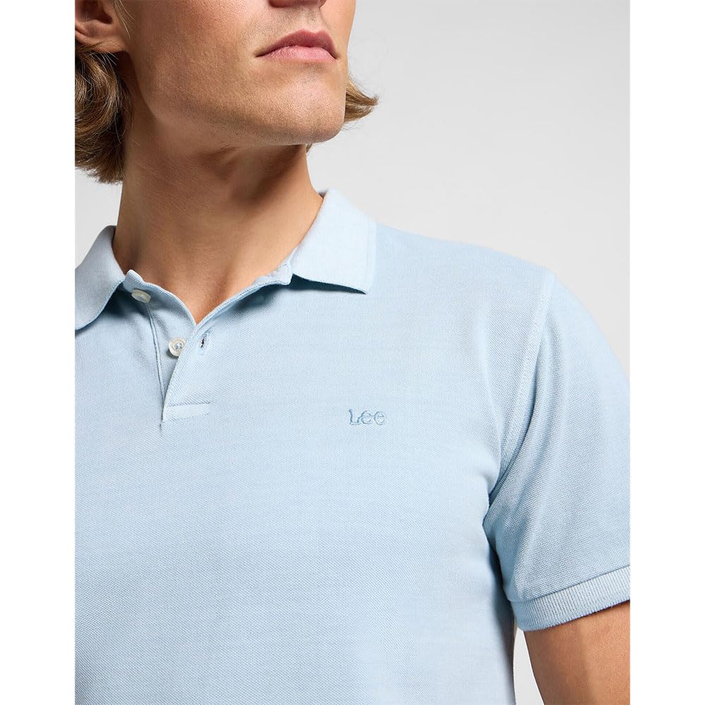 Lee Garment Dye Polo homme Gris Béton coton