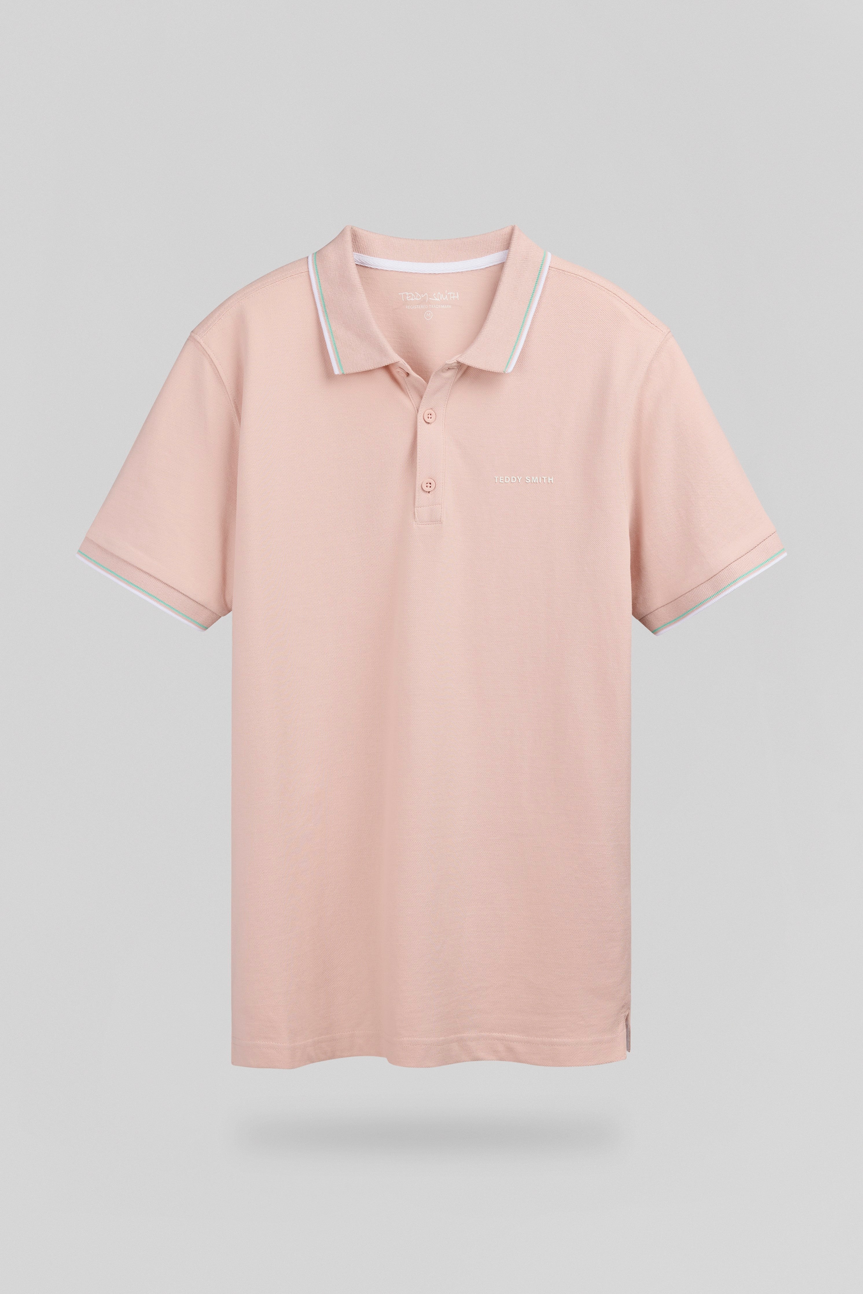Teddy Smith Pasian 2 MC polo rose pastel coton