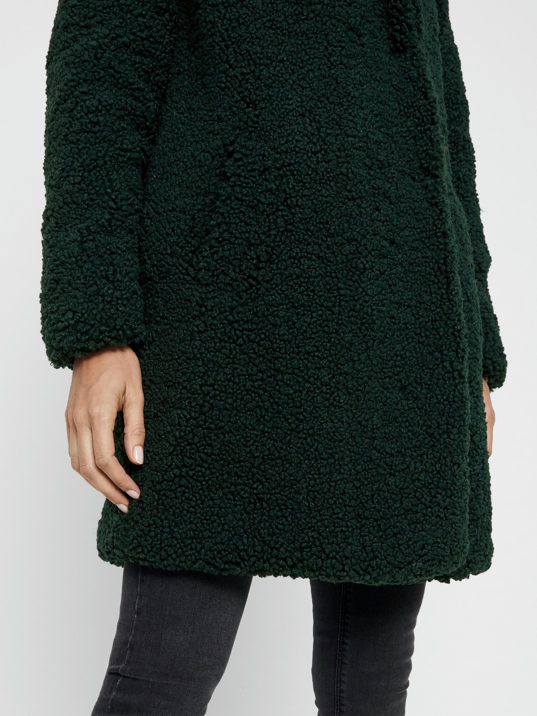 Noisy May manteau teddy fausse fourrure boutonné