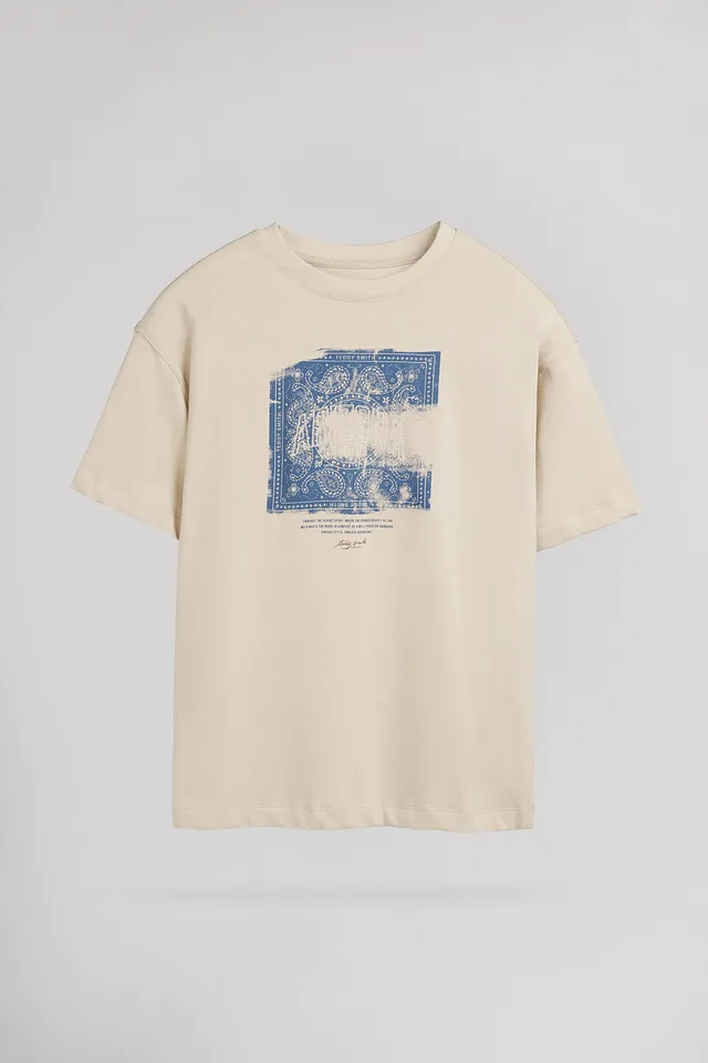 Teddy Smith T-Rond t-shirt beige clair coton 8 ans