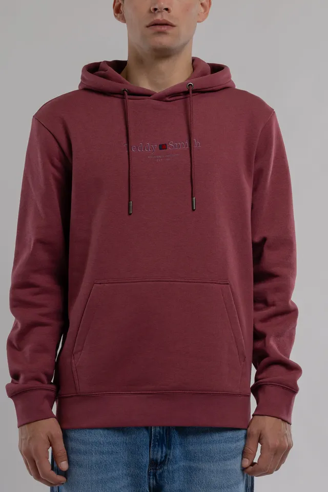 Teddy Smith S-Jim Hoody sweat capuche framboise molleton