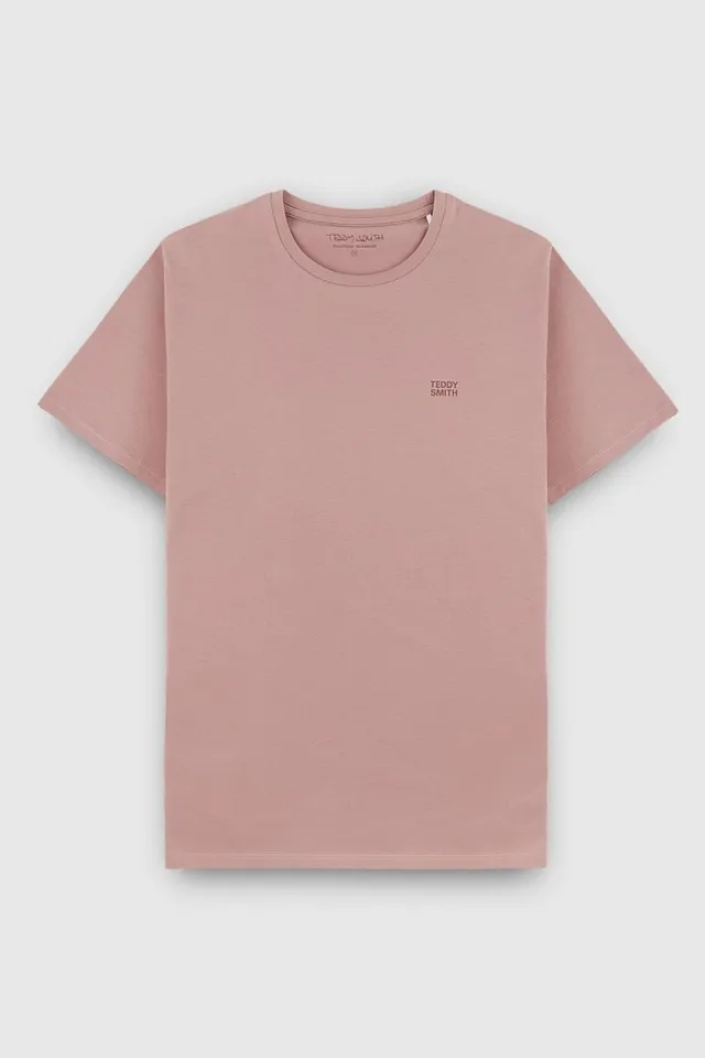 Teddy Smith The Tee 1 t-shirt homme rose bois coton