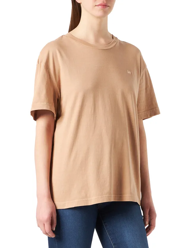 Lee Plain Crew Neck t-shirt femme Beige M col rond