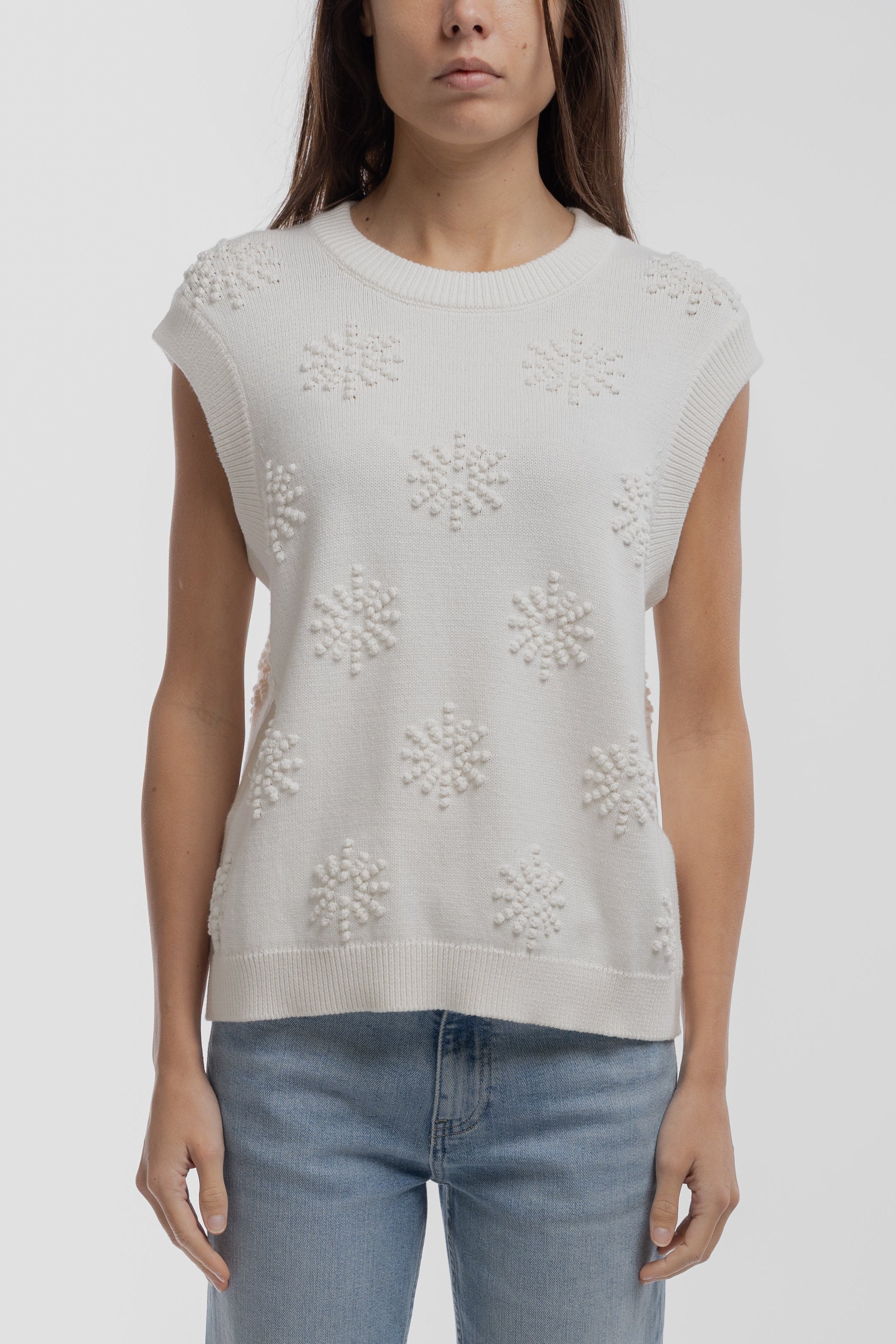 Teddy Smith P-Eva pull middle white motif soleil coton