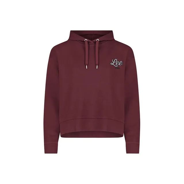 Lee Logo Hoodie Velvet Beet sweat capuche femme XS bordeaux