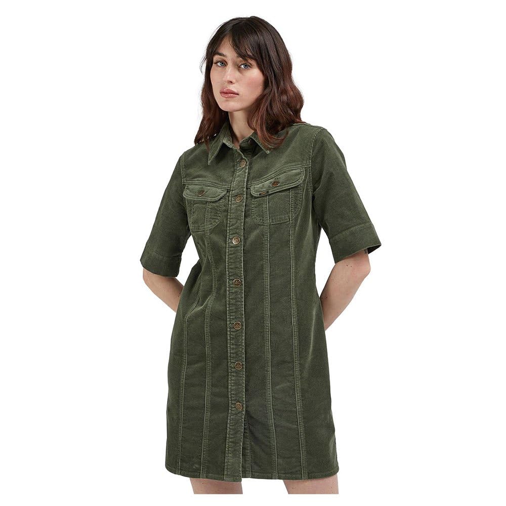 Lee Rider Shirt Dress robe L Olive Grove coupe chemise