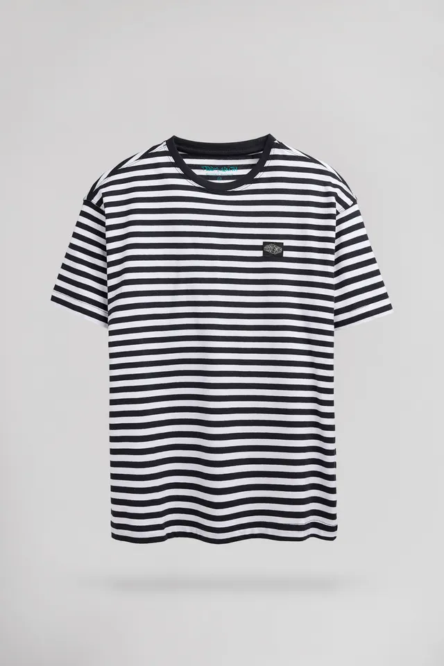 TEDDY SMITH T-STRY MC JR t-shirt rayé bleu marine garçon