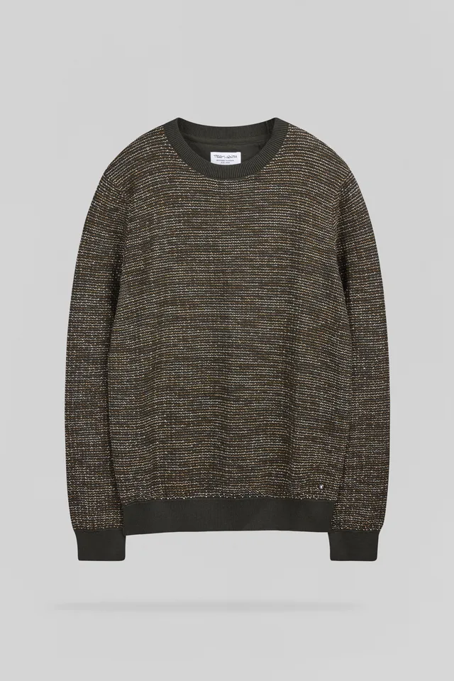 Teddy Smith P-Milan 2 pull kaki col rond homme
