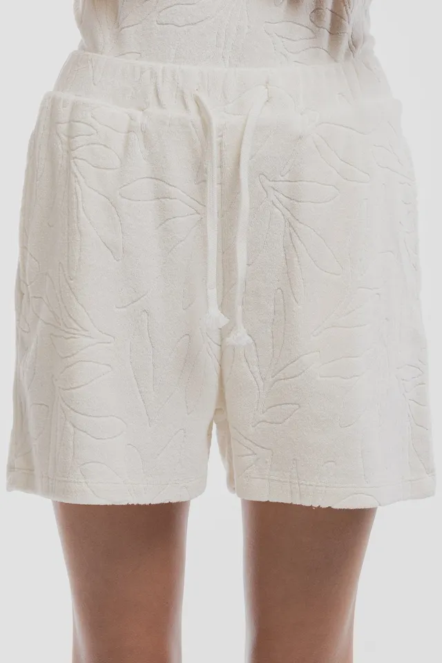 Teddy Smith S-Cass short blanc éponge jacquard été