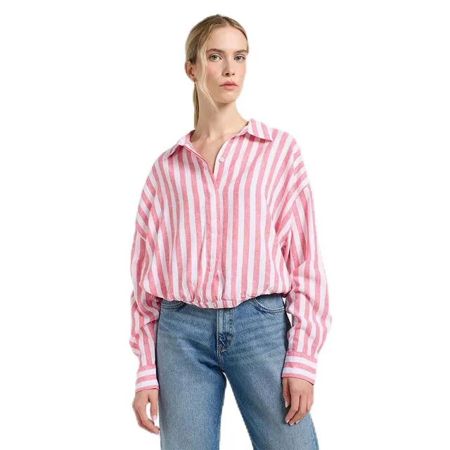 Lee Elasticated Shirt chemise slim femme XL rayures roses