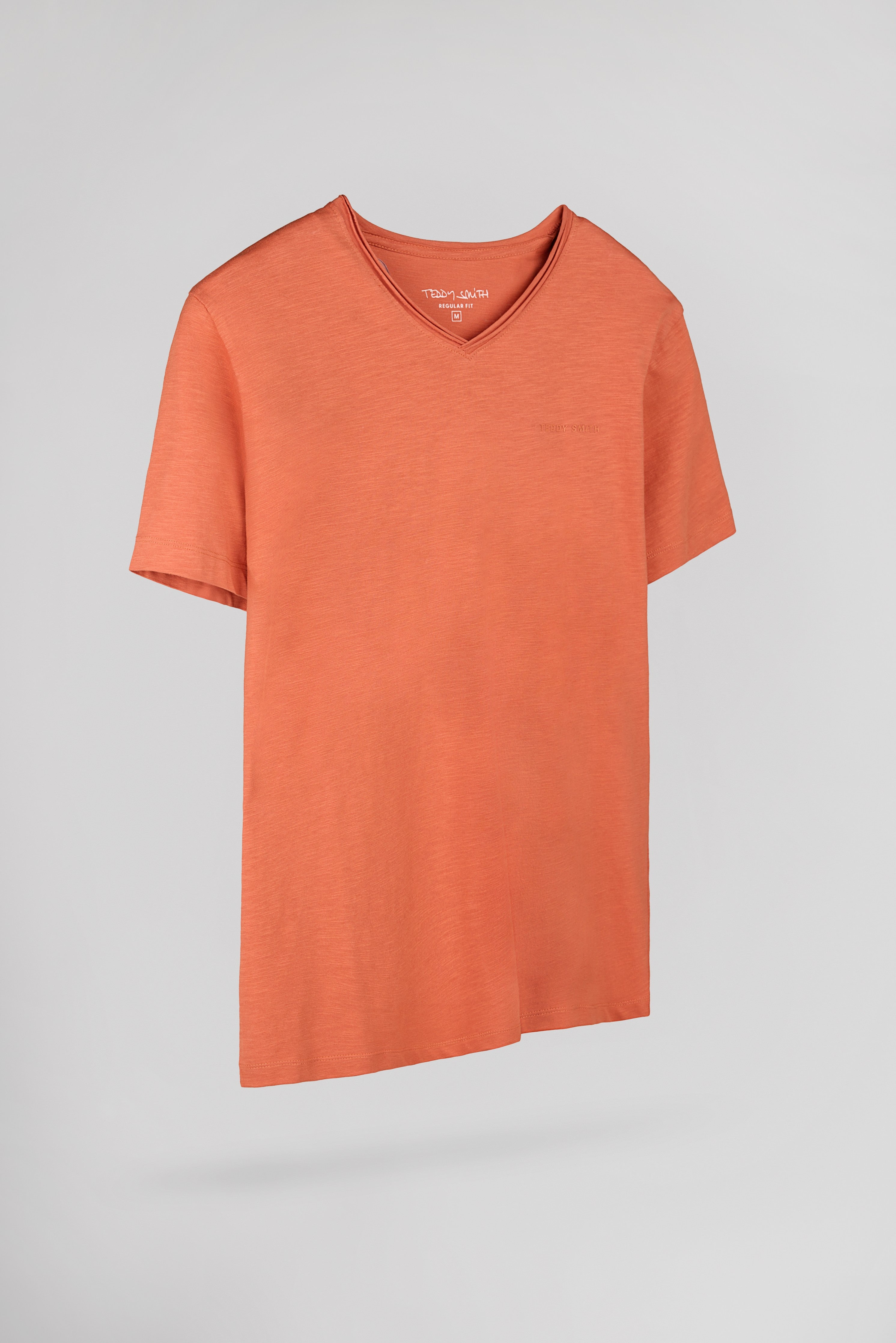 Teddy Smith T-Gildas MC t-shirt col V rouge léger
