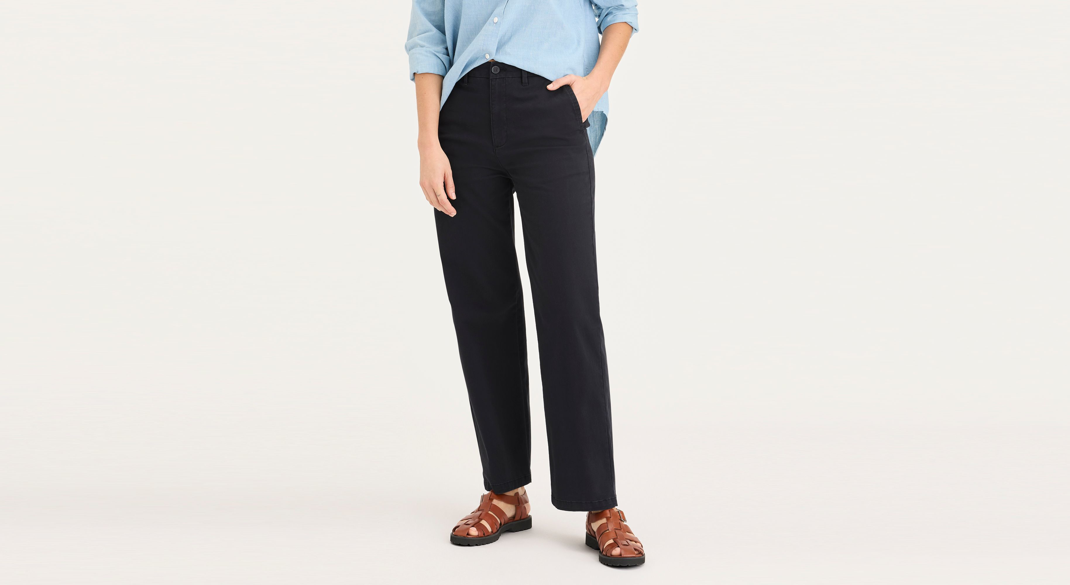 Dockers Blake chino femme straight taille haute noir