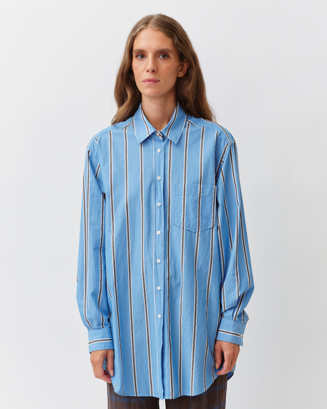 DIEGA CAMELA chemise droite bleu chocolat