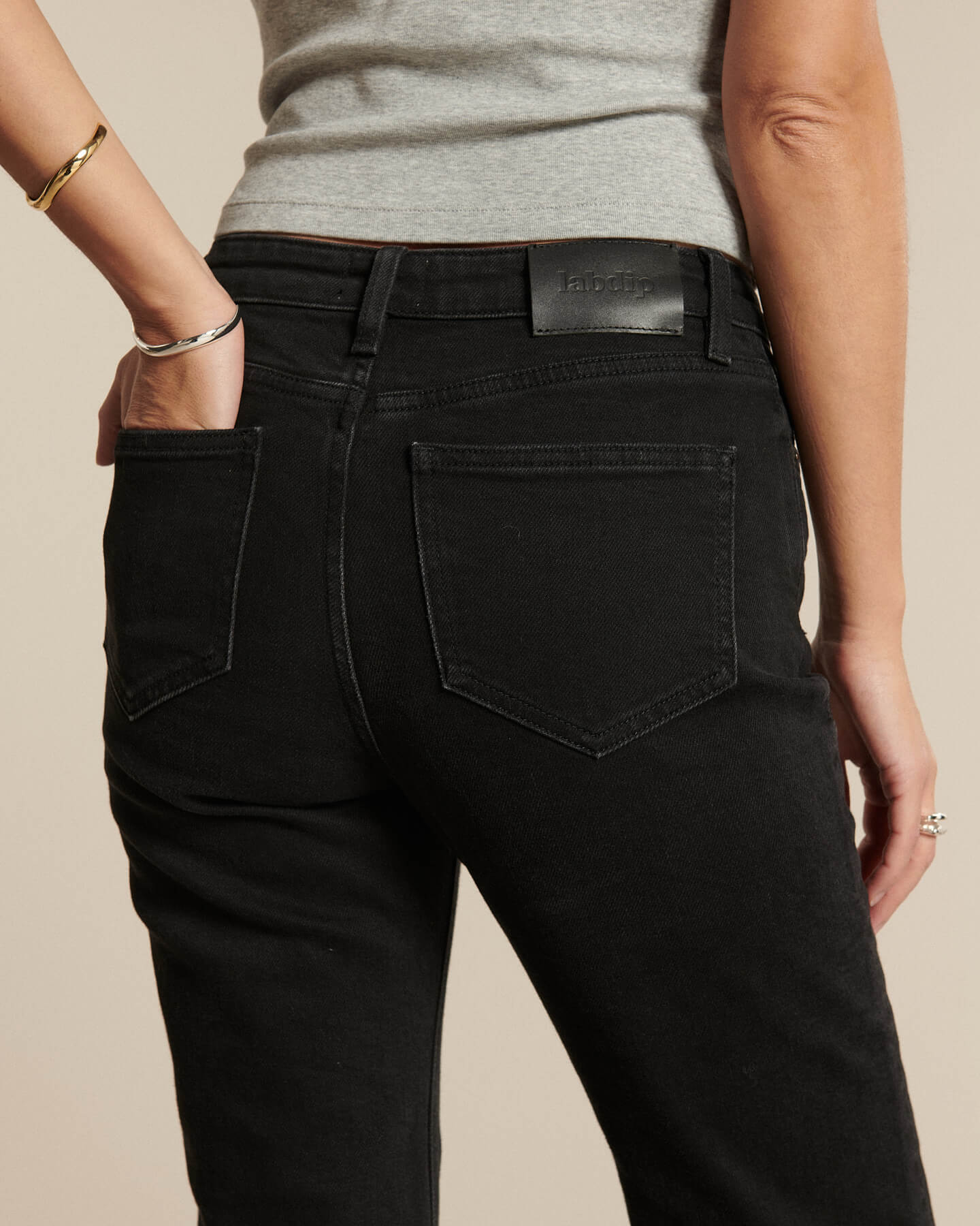 Labdip Pixie Denim Charcoal Black BL 80 jean droit délavé